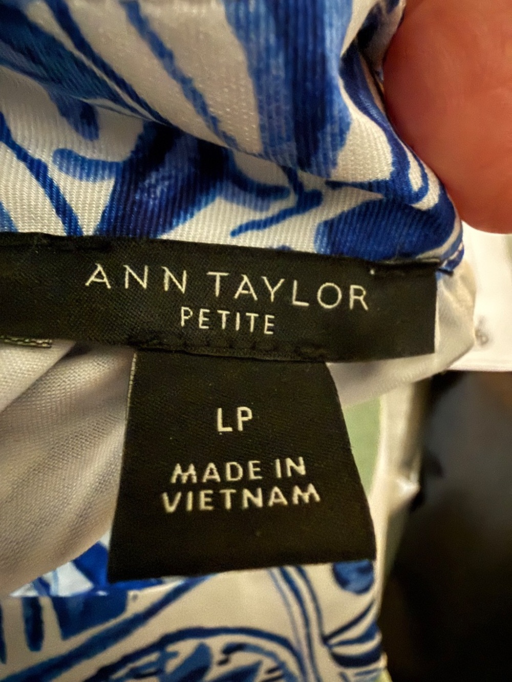 Ann Taylor petite halter maxi dress features blue and white floral print - Picture 10 of 10